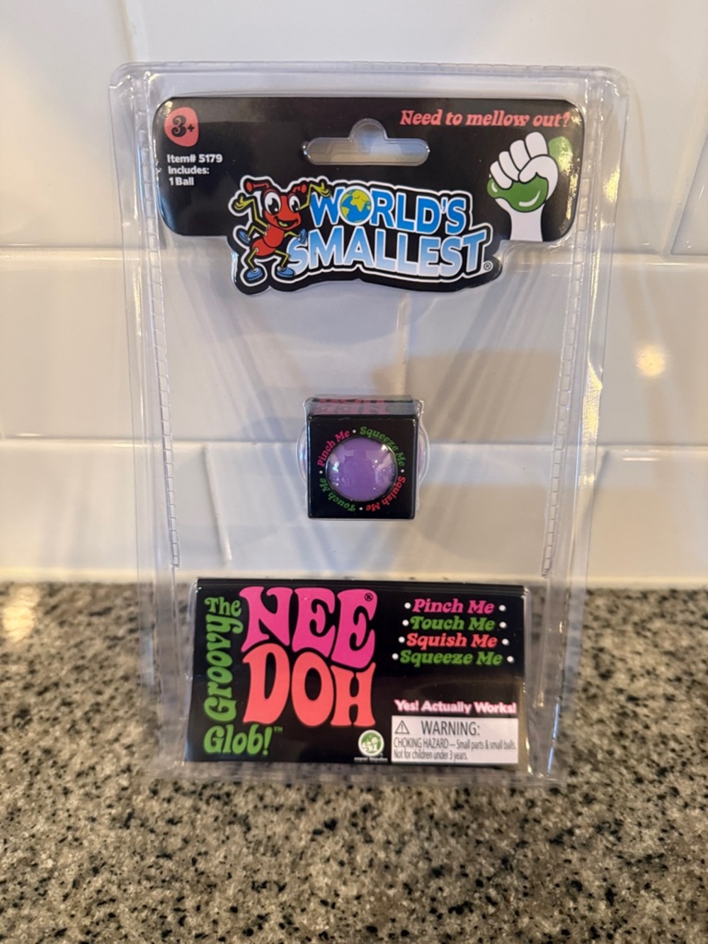 World's Smallest Groovy NeeDoh Glob! Mini Purple Squishy Toy